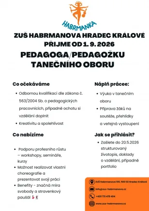 Habrmanka přijme nového kolegu/kolegyni